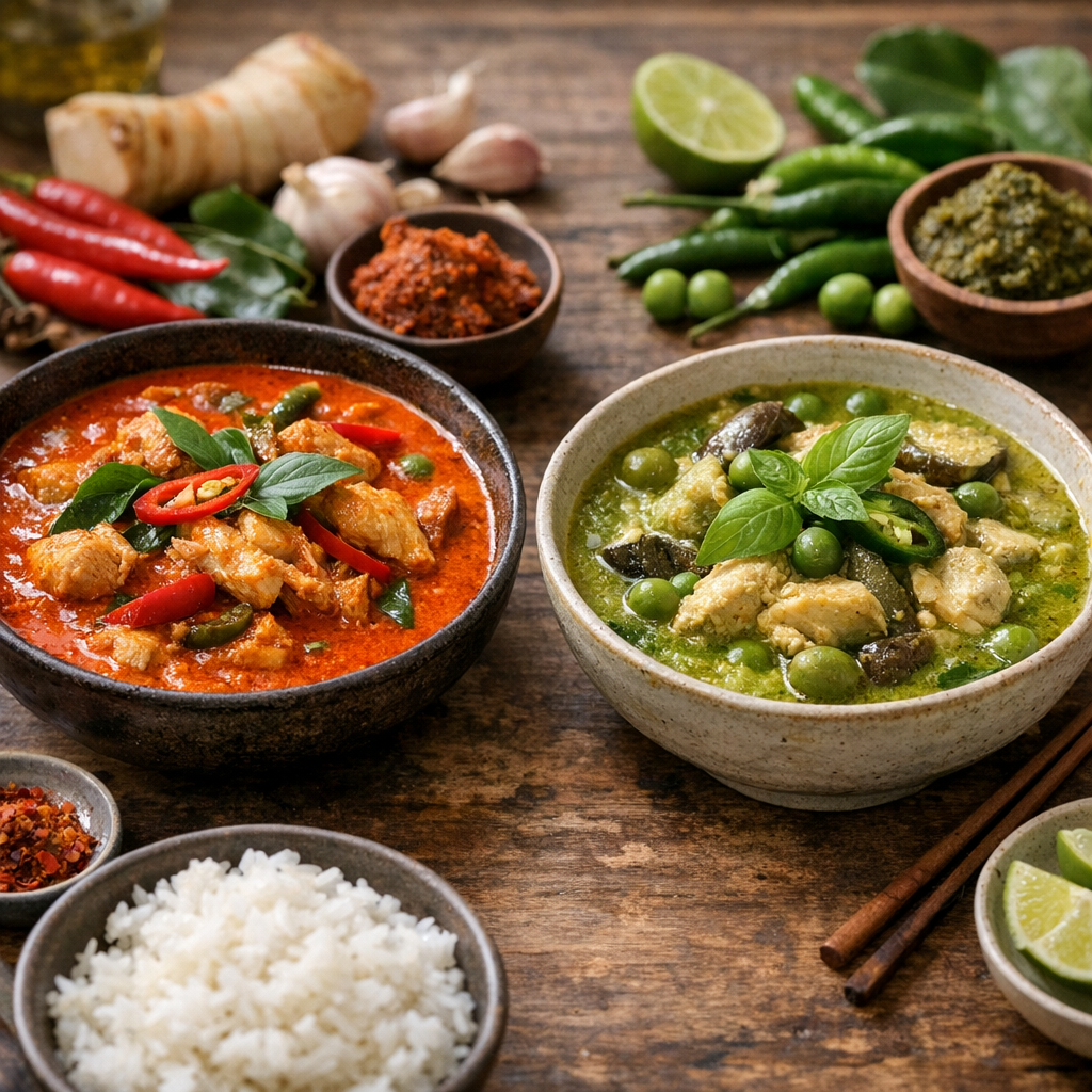 Quel est le plus fort : curry rouge ou vert ?