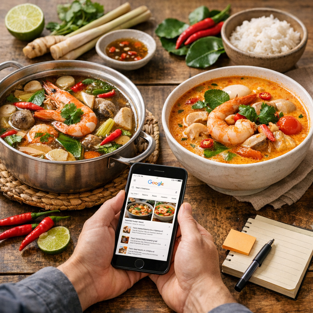 Les deux grandes lectures du tom yum : variantes, usages et erreurs de Google