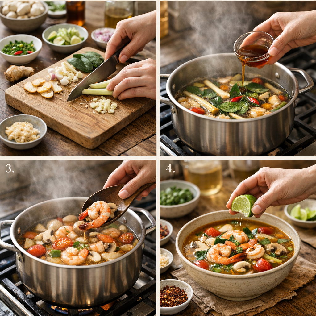 How to make Tom Yum Soup : la méthode juste, en 4 étapes