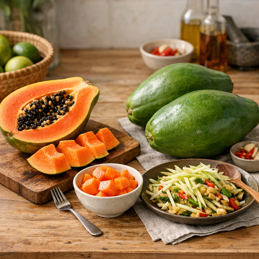 Papaye mûre à manger, papaye verte à cuisiner : comment manger une papaye verte