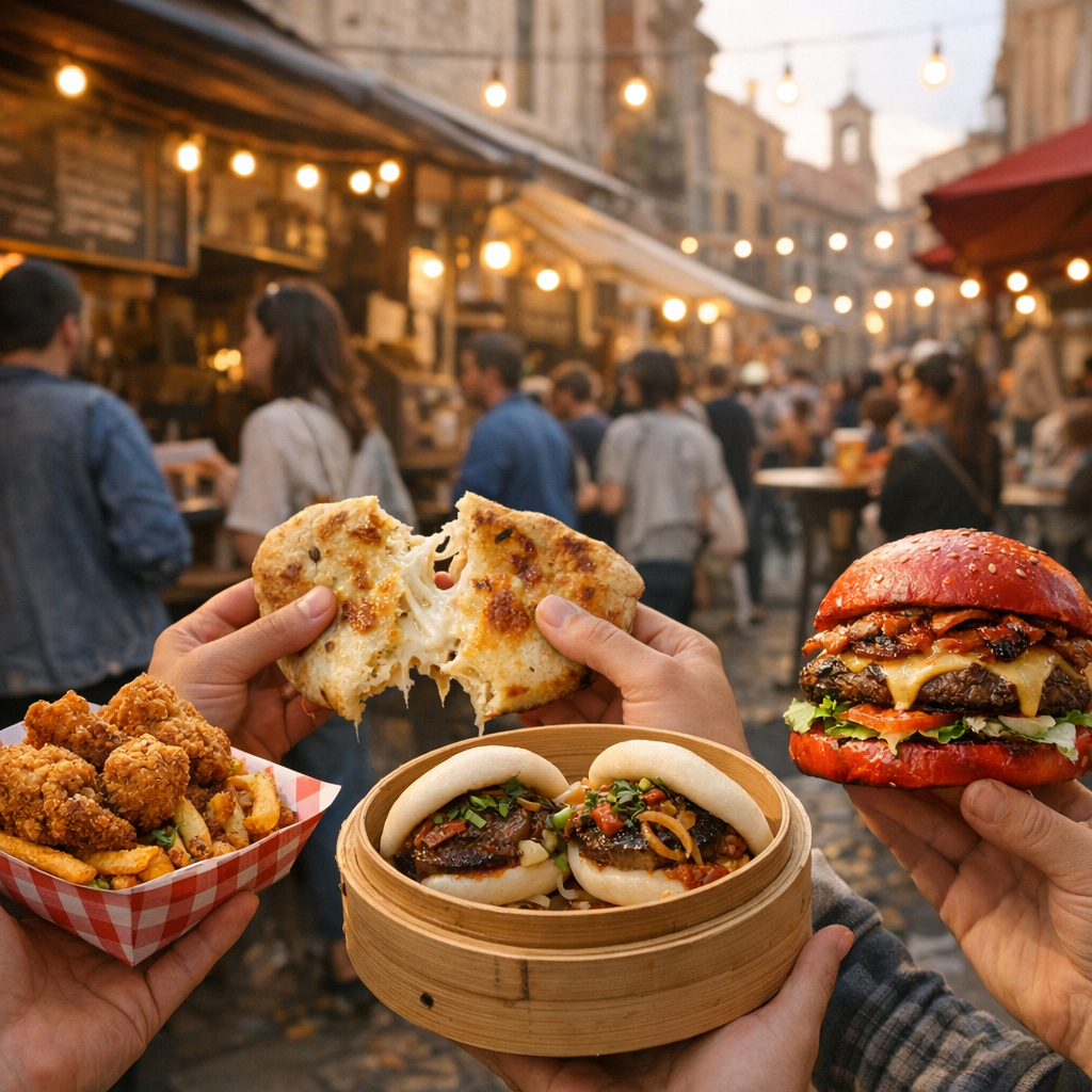 Pourquoi le poulet frit, les cheese naans, les bao et le burger redessinent la street food européenne