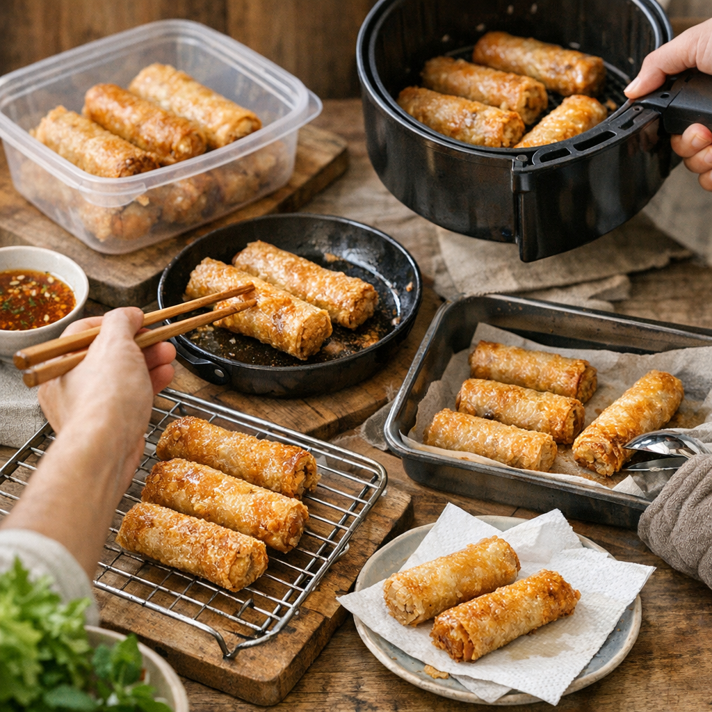 Comment garder ou retrouver le croustillant des nems après cuisson, transport ou réchauffage ?