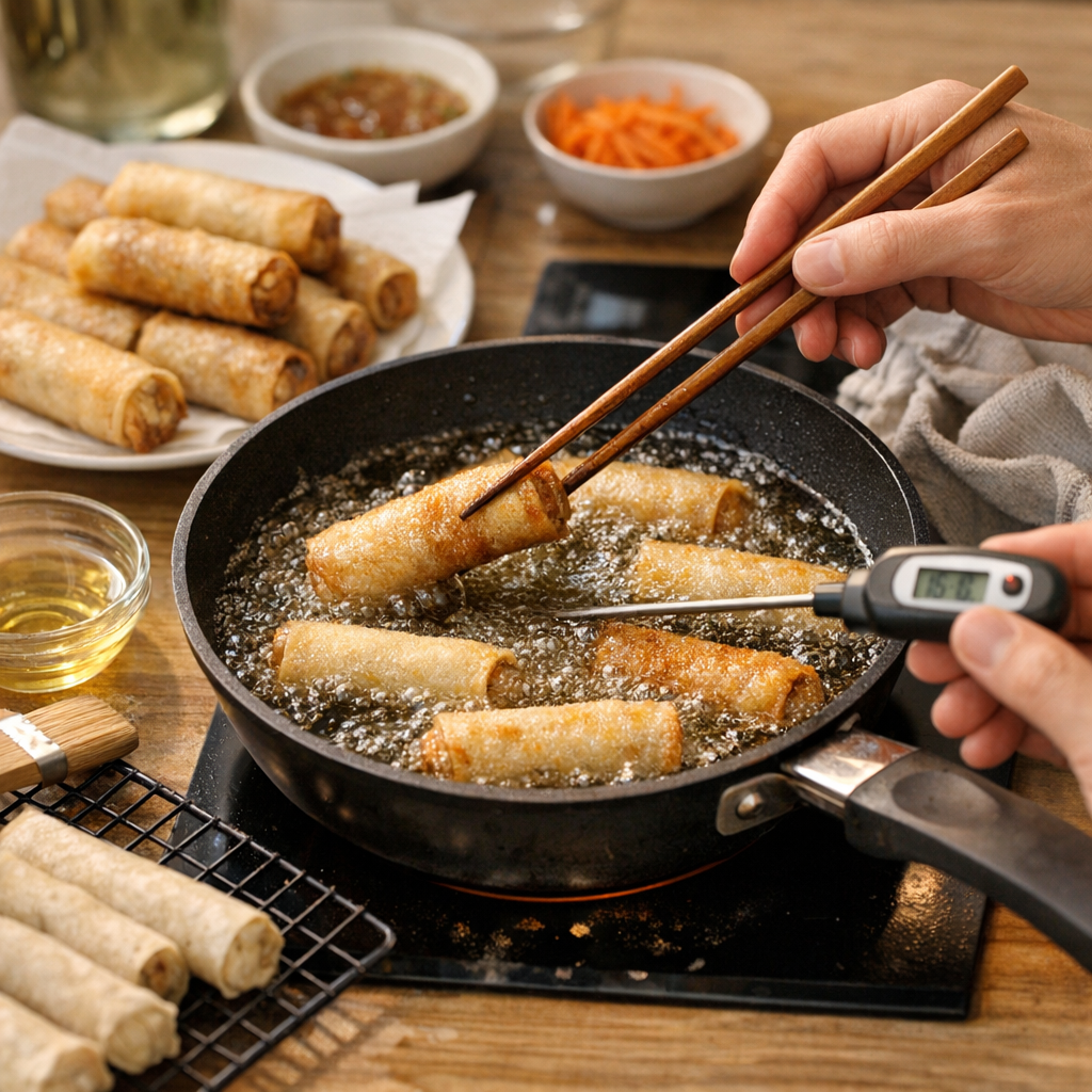 Comment réussir la cuisson des nems sans collage : ce qu’il faut surveiller en temps réel