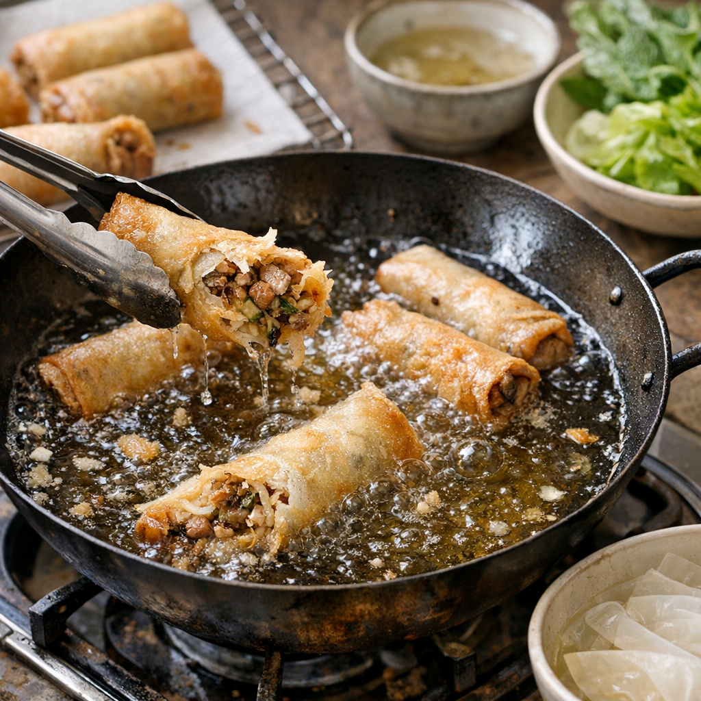 Pourquoi les nems éclatent à la cuisson et comment stabiliser la friture
