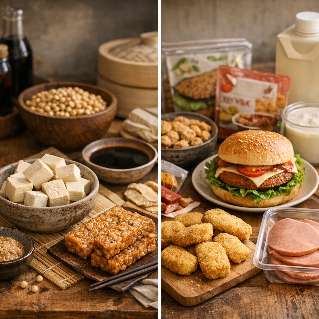 Quand on achète un produit au soja, comment distinguer un usage culinaire traditionnel et peu transformé d’un produit in