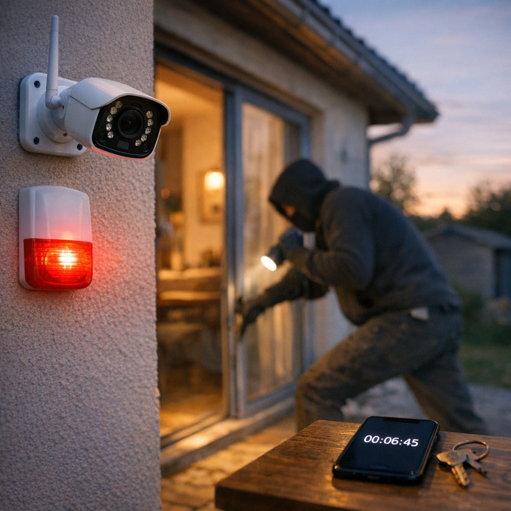 Si une intrusion peut se jouer en 7 minutes, une alarme sans fil avec caméra extérieure sans télésurveillance a-t-elle e