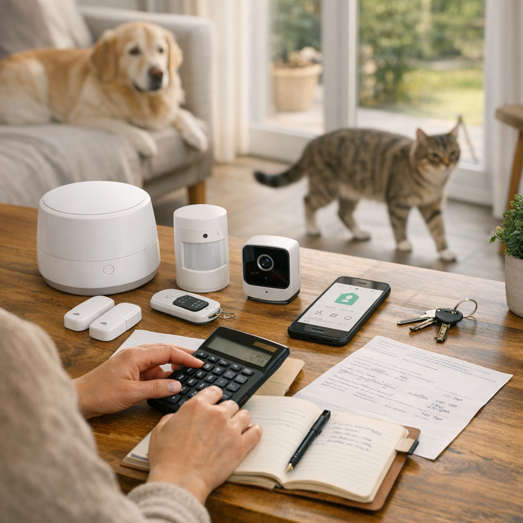 Combien coûte réellement une alarme maison Somfy quand on ajoute les options utiles pour un foyer avec animaux ?