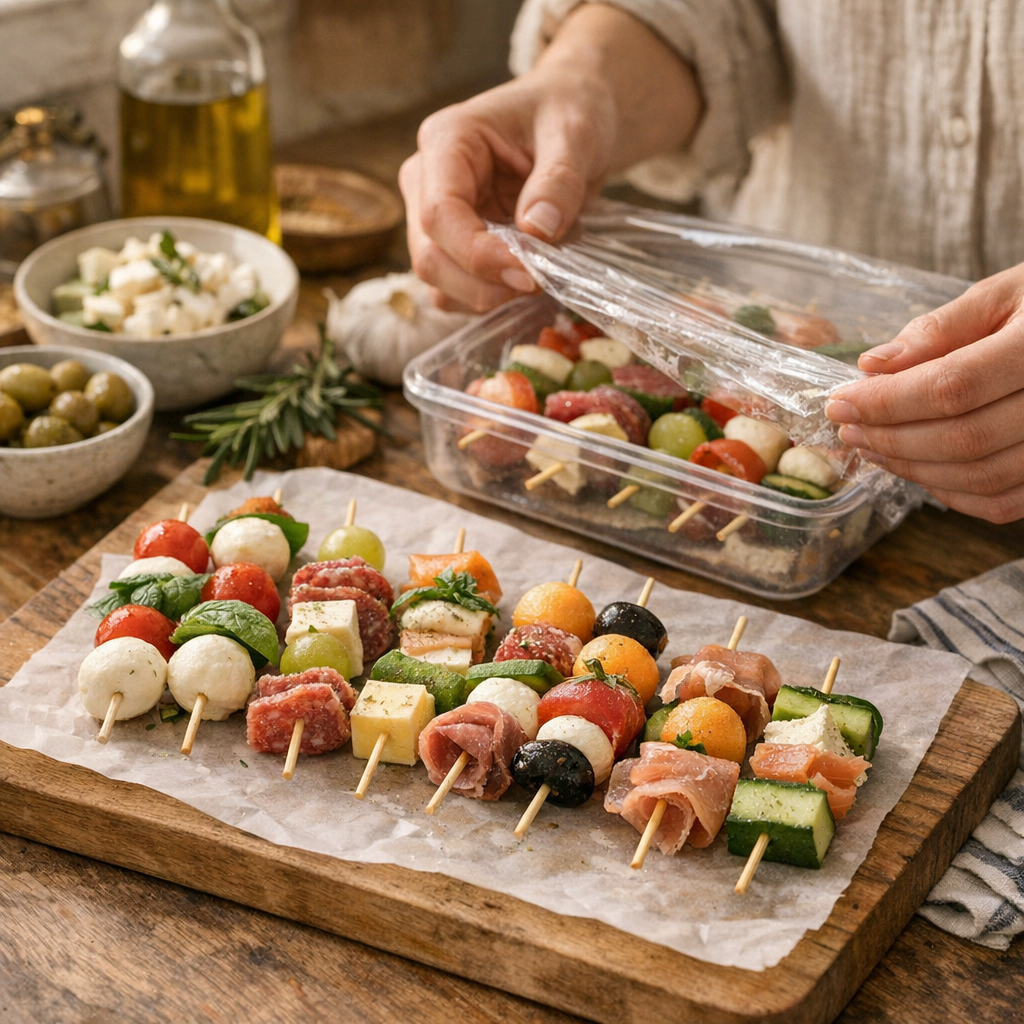 Peut-on préparer des brochettes apéritives la veille ?