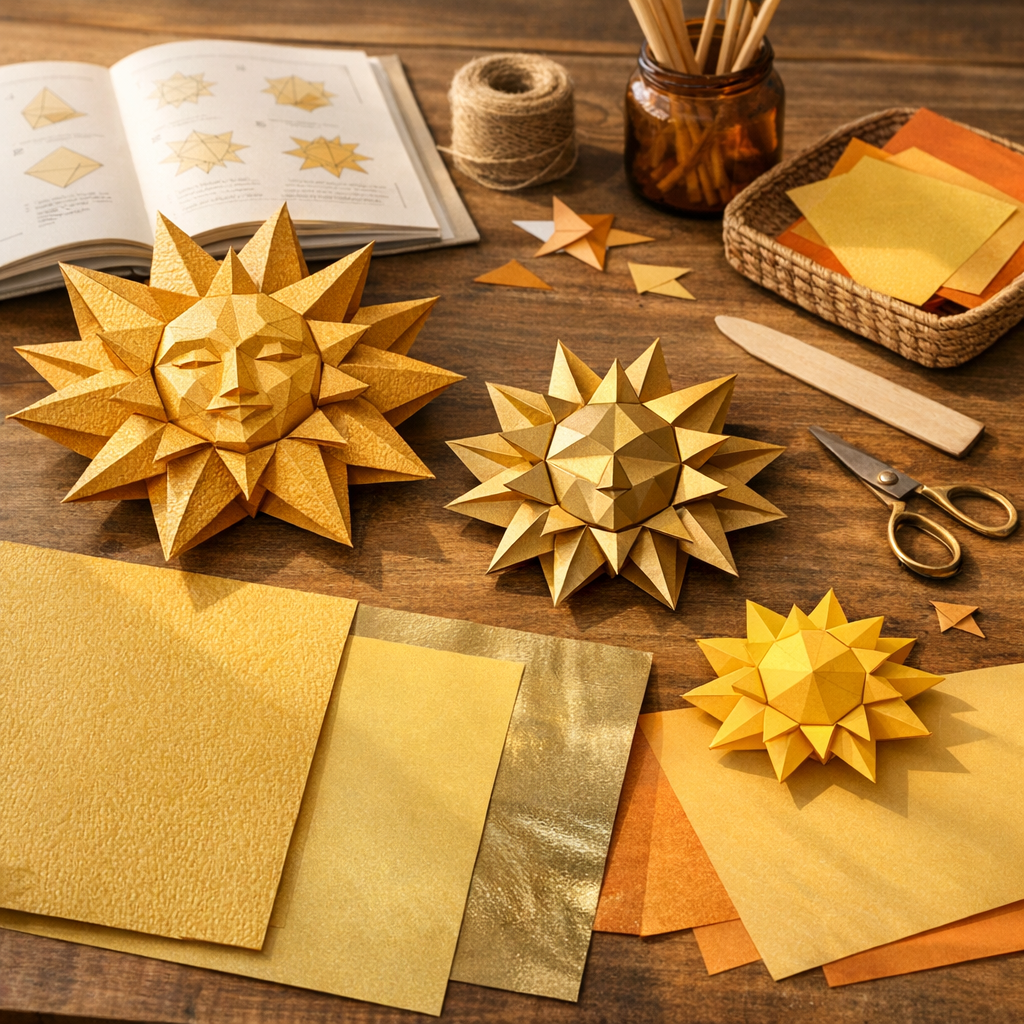 Quel papier choisir pour un soleil origami selon la taille et le rendu