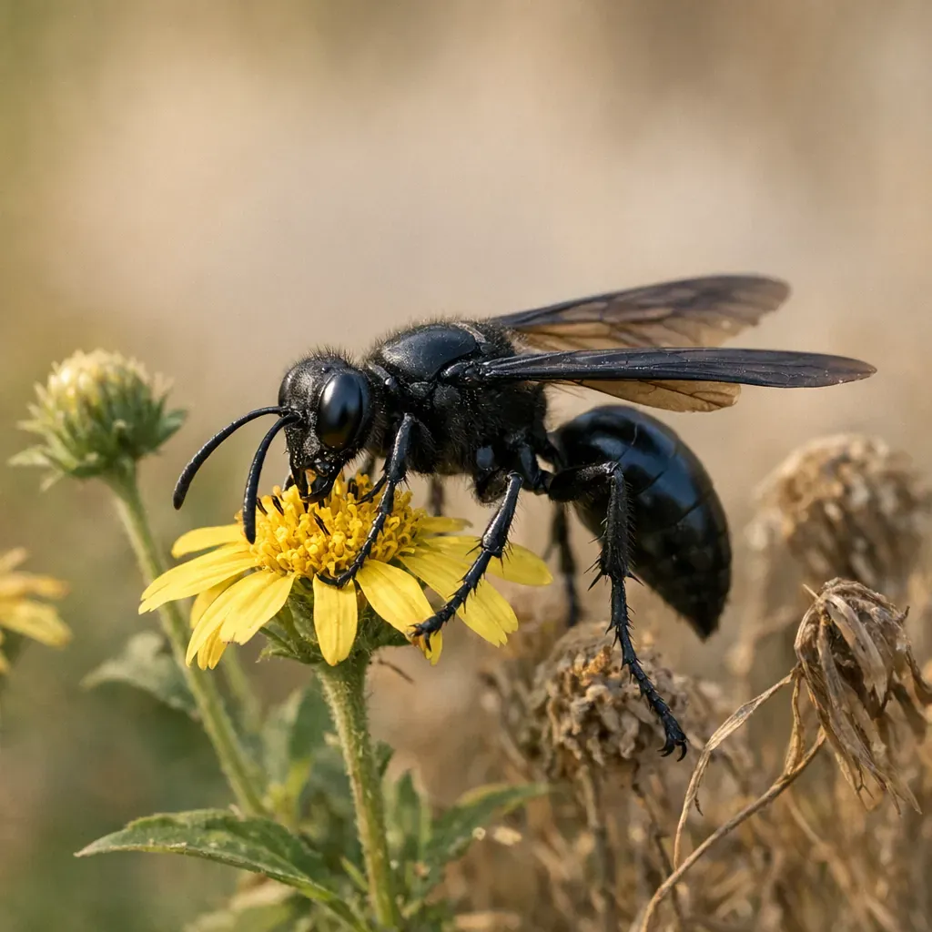 Sphex pensylvanicus : la grande guêpe noire souvent citée